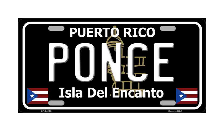 Black PONCE License Plate