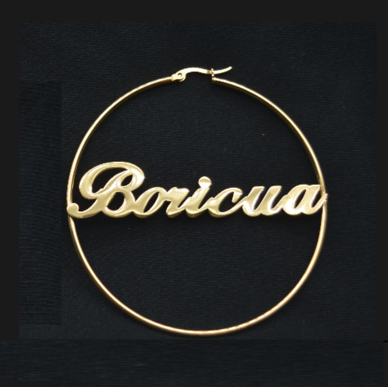 Jumbo 2.75" Gold Boricua Earrings