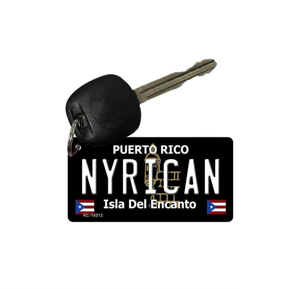 NYRICAN License Plate Keychain Black or White