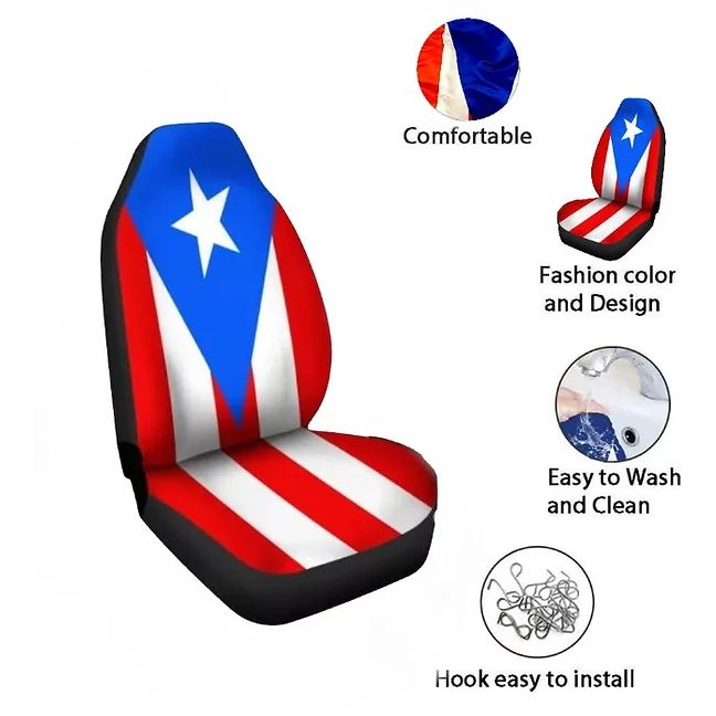 Puerto Rico Flag Universal Bucket Seat Cover
