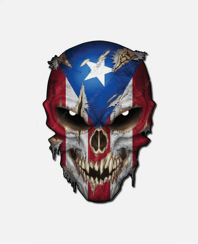 Grimm Skull Flag Decal - Puerto Rico