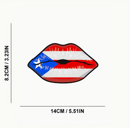 Puerto Rico Lips Flag Decal