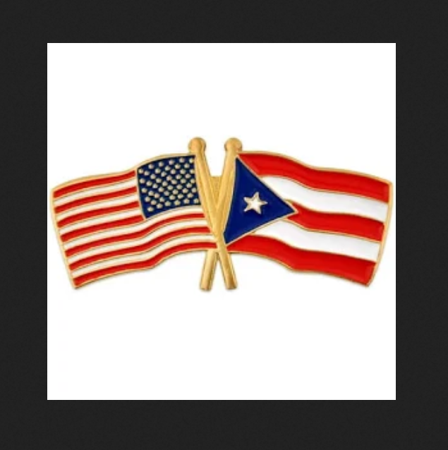 Puerto Rico & American Flag Lapel Pin