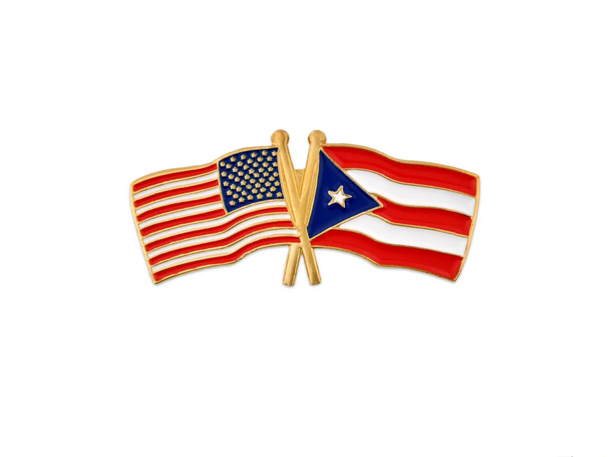 Puerto Rico & American Flag Lapel Pin