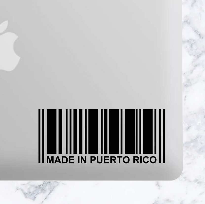 Made In Puerto Rico Barcode Decal