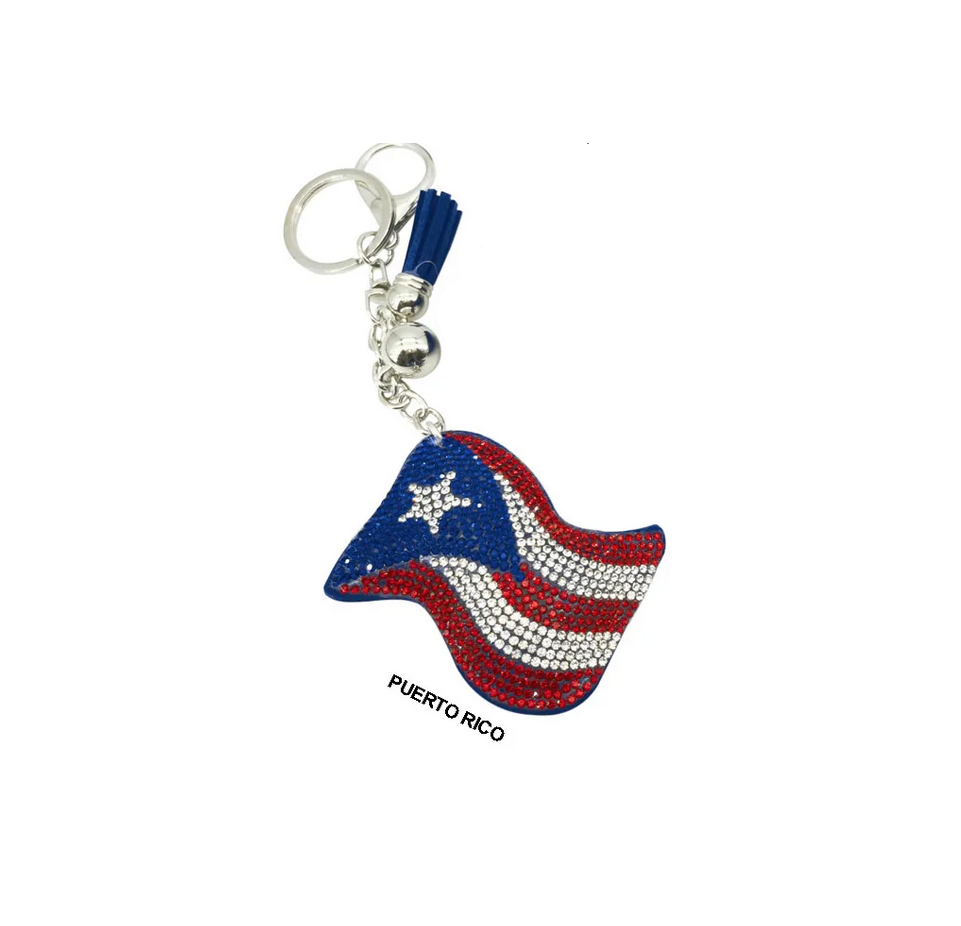 Puerto Rico Pillow Flag Keychain