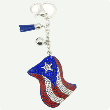 Puerto Rico Pillow Flag Keychain