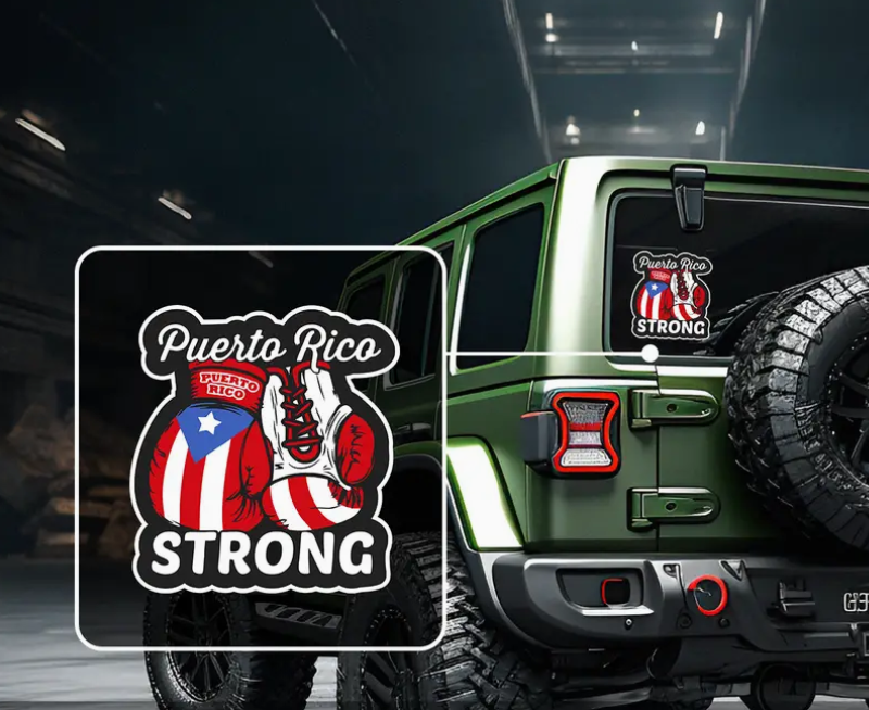 Puerto Rico Strong Boxing Gloves Decal