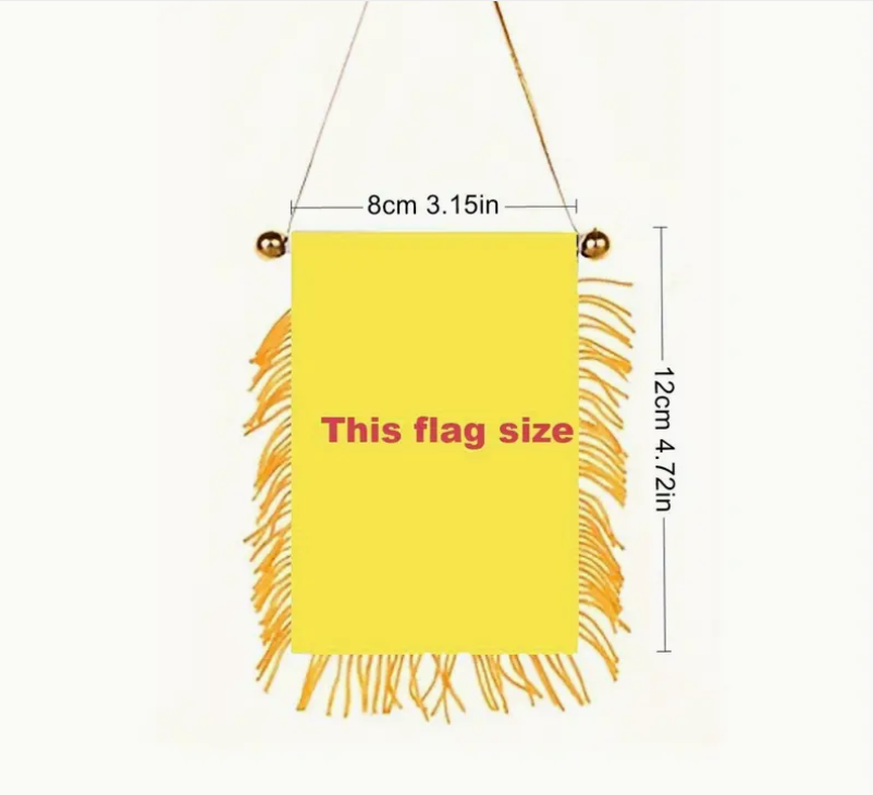 Gold Trim Mirror Flag American Puerto Rican