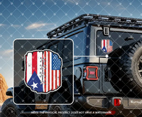 Thumbnail for Duality American Puerto Rico Stitched Flags Decal