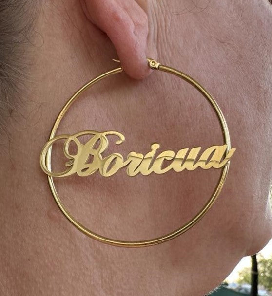 Fancy Boricua 2.4" Hoop Earrings