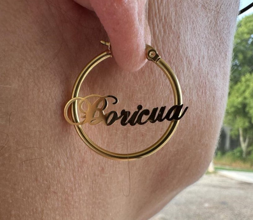 Fancy Boricua 1.2" Hoop Earrings