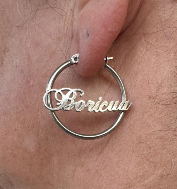 Fancy Boricua 1.2" Hoop Earrings