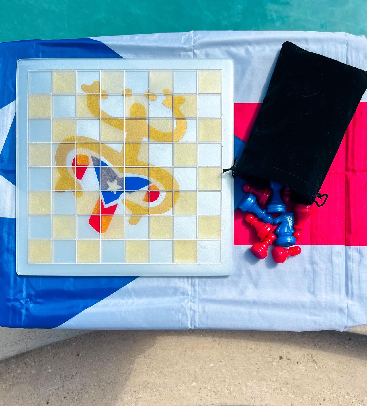 Custom Made Puerto Rico Themed Chessboard