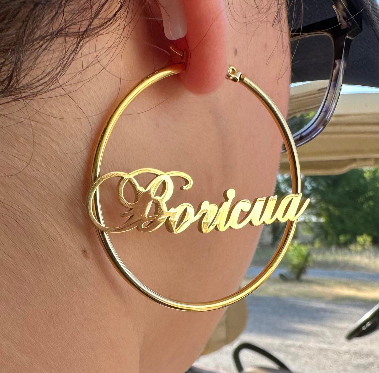 Fancy Boricua 2" Hoop Earrings (Gold or Silver)