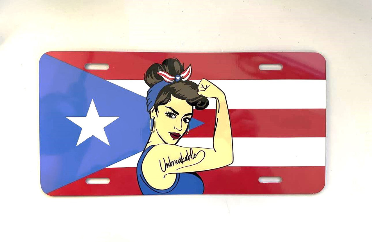 Puerto Rico Strong Girl Unbreakable License Plate