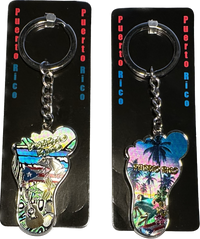 Thumbnail for Colorful Puerto Rico Foot Keychain (2 styles)