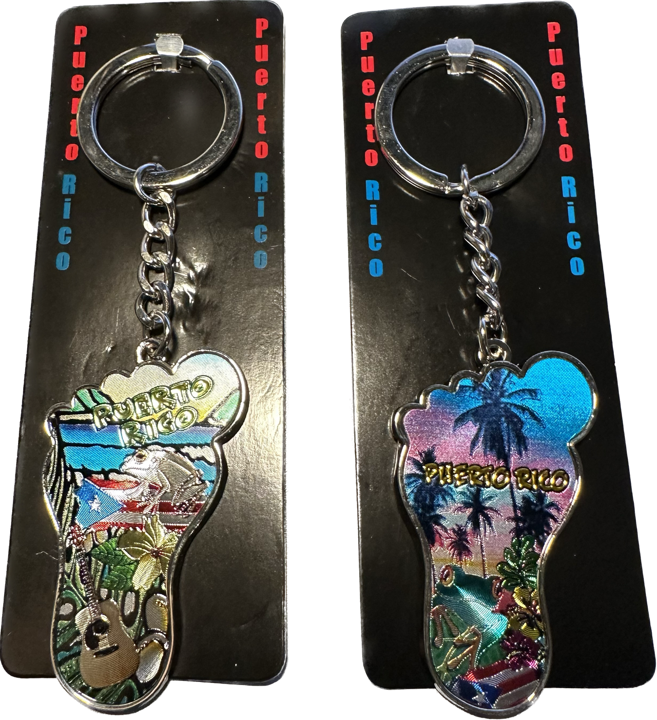 Colorful Puerto Rico Foot Keychain (2 styles)
