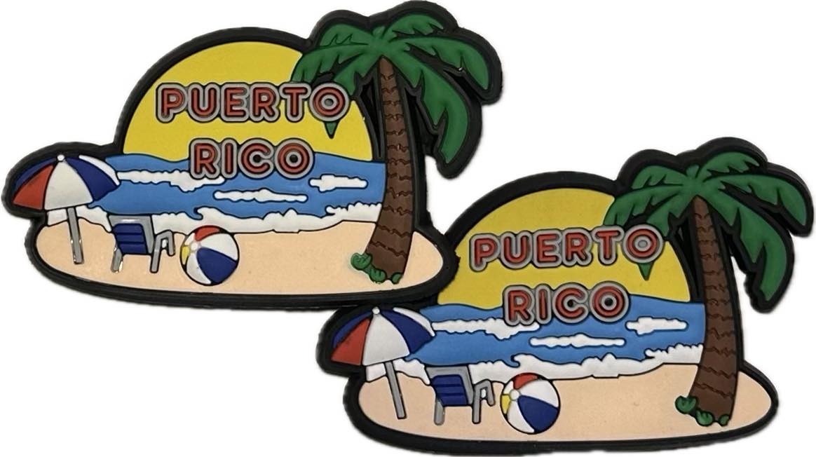 Puerto Rico Beach Palm Refrigerator Magnet