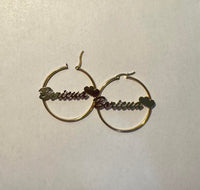 Thumbnail for Gold Double Heart Hoop Boricua Earrings