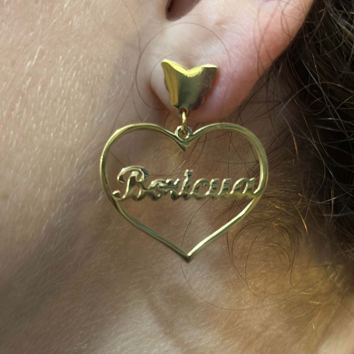 Gold Heart Boricua Earrings