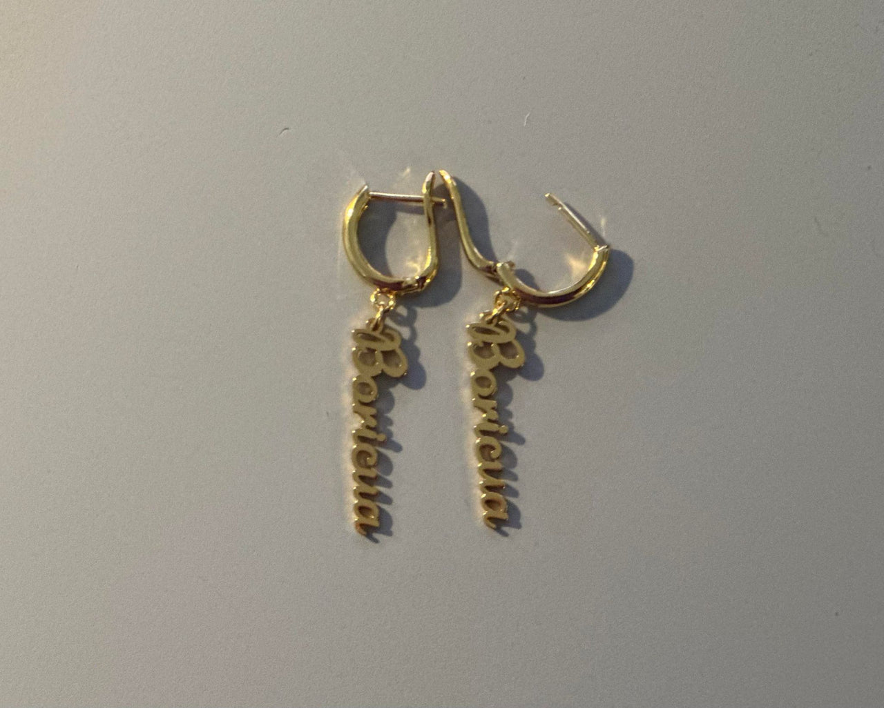 Gold Drop Boricua Earrings