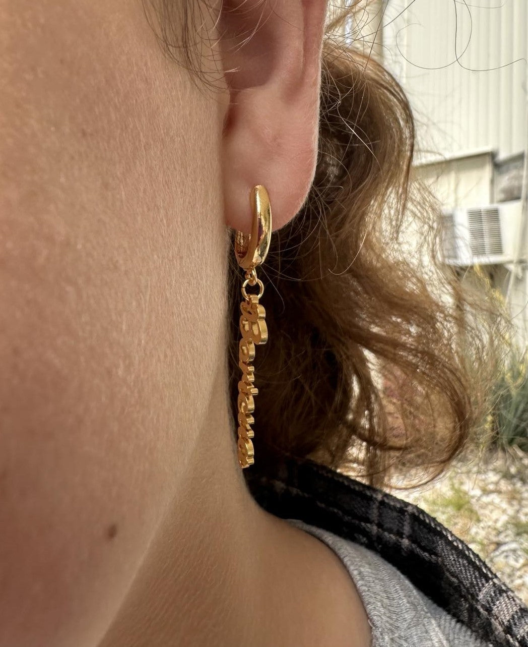 Gold Drop Boricua Earrings