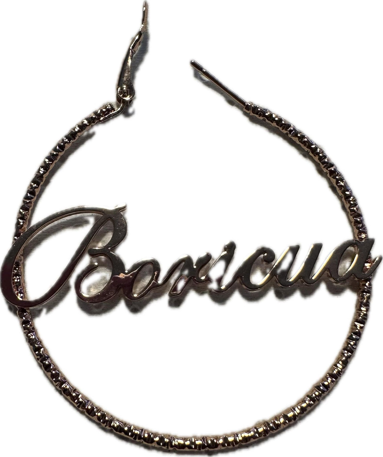 Boricua Bling Hoop 2" Earring -Rose Gold