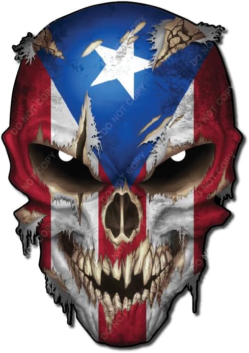 Grimm Skull Flag Decal - Puerto Rico