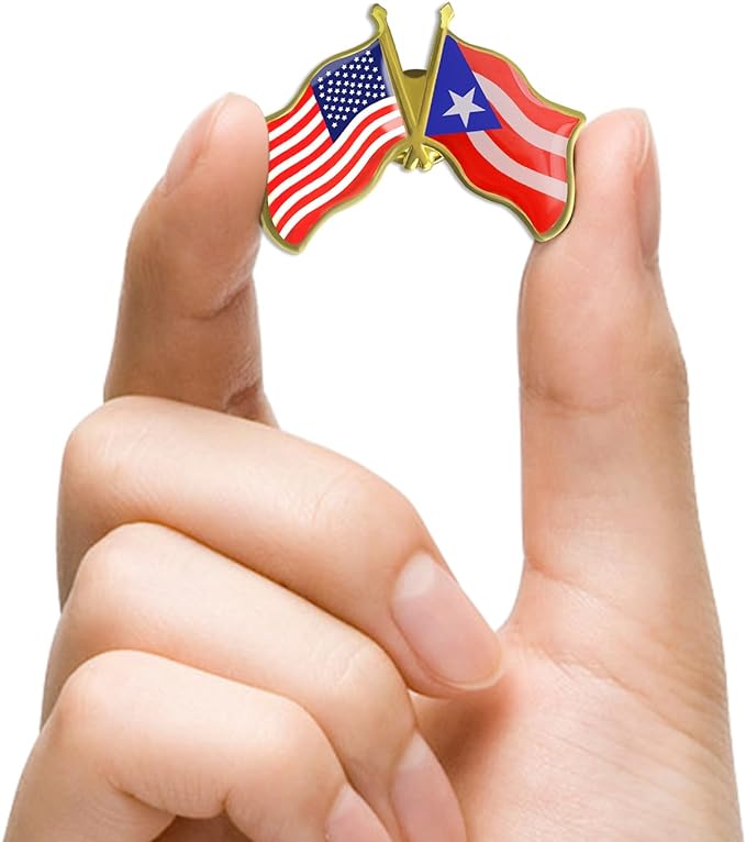 Puerto Rico & American Flag Lapel Pin