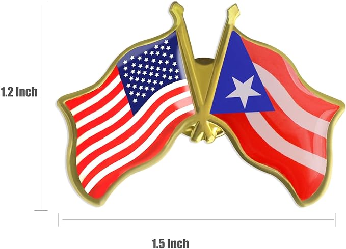 Puerto Rico & American Flag Lapel Pin