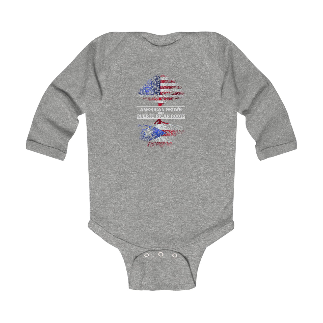 American Born W/ Puerto Rican Roots Long Sleeve Onesie