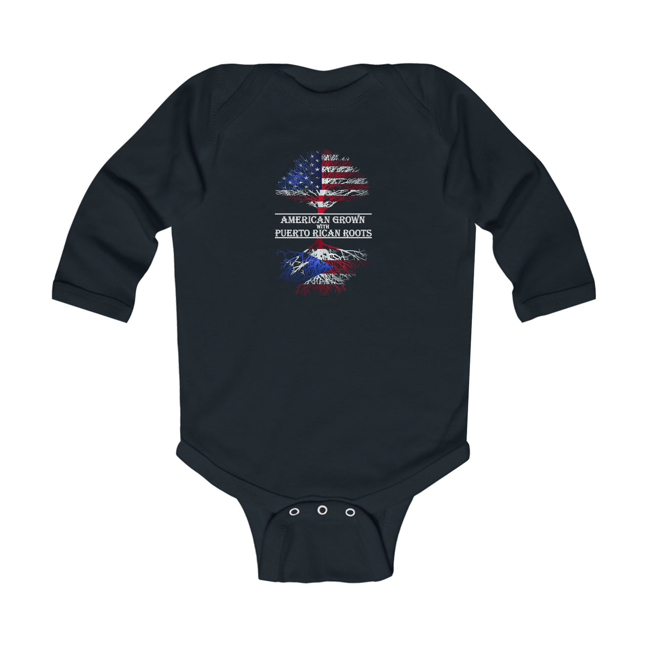 American Born W/ Puerto Rican Roots Long Sleeve Onesie