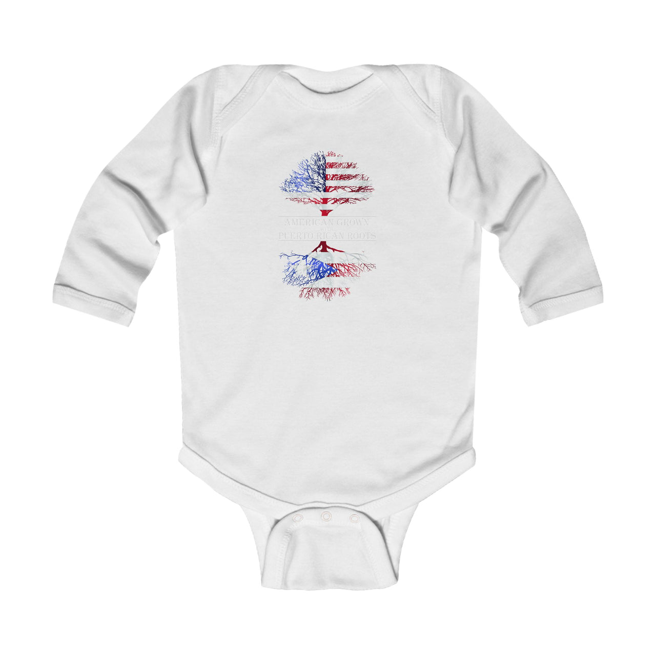 American Born W/ Puerto Rican Roots Long Sleeve Onesie