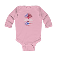 Thumbnail for American Born W/ Puerto Rican Roots Long Sleeve Onesie