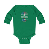 Thumbnail for American Born W/ Puerto Rican Roots Long Sleeve Onesie