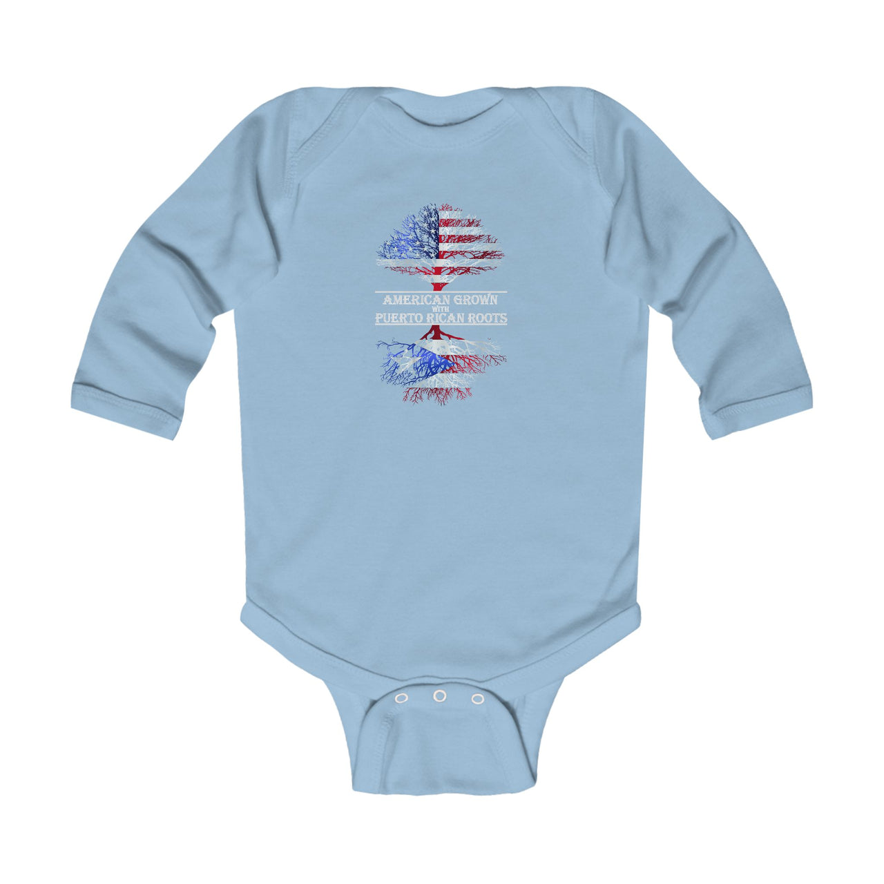 American Born W/ Puerto Rican Roots Long Sleeve Onesie