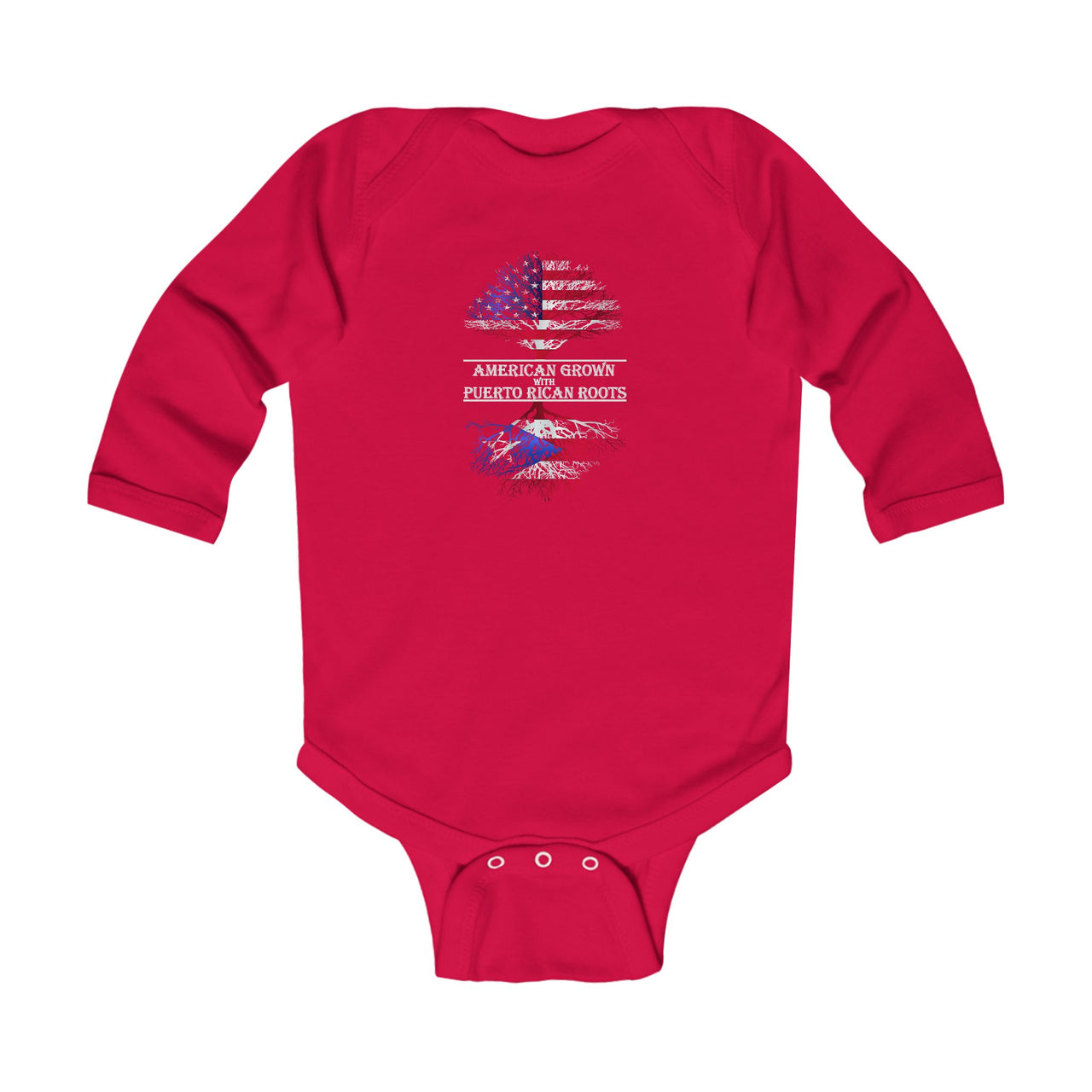 American Born W/ Puerto Rican Roots Long Sleeve Onesie