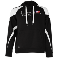 Thumbnail for Puerto Rico Heartbeat  Athletic Colorblock Fleece Hoodie