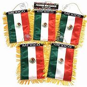 Mexico Gold Trim Mirror Flag