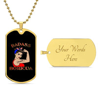 Thumbnail for Badass Boricua Unbreakable Dog-Tag Necklace (Gold or Silver)