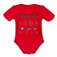 Thumbnail for Taino Organic Short Sleeve Baby Onesie - red