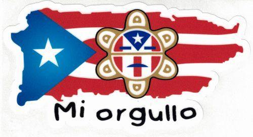 Mi Orgullo Sun God Flag Decal - Puerto Rican Pride