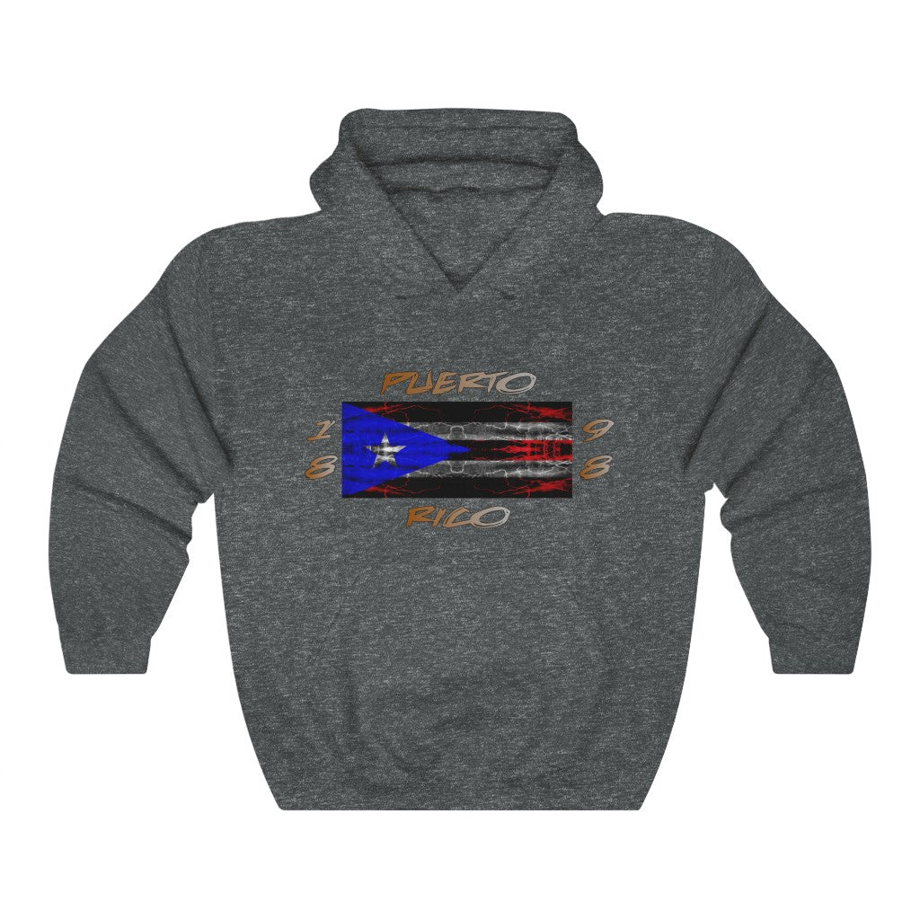 1898 Puerto Rico Lightning Flag - Unisex Heavy Blend™ Hooded Sweatshirt