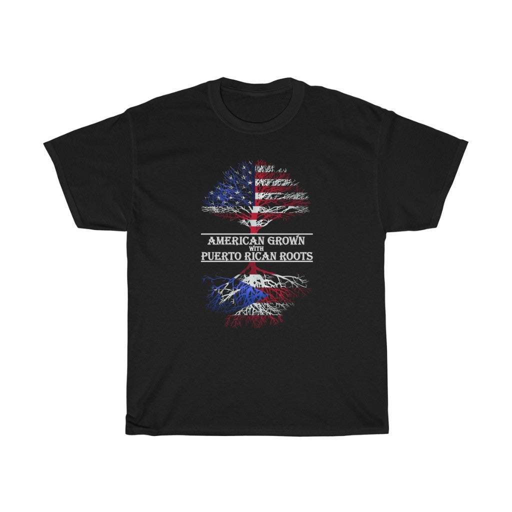 American Grown With Puerto Rican Roots - Unisex Heavy Cotton Tee