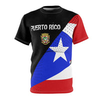 Thumbnail for Puerto Rico Slash Flag Tee - Unisex AOP Cut & Sew