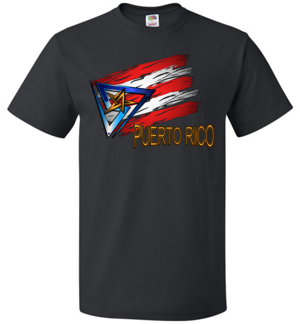 Cool Abstract Puerto Rico + Flag T-Shirt (Small-6XL)
