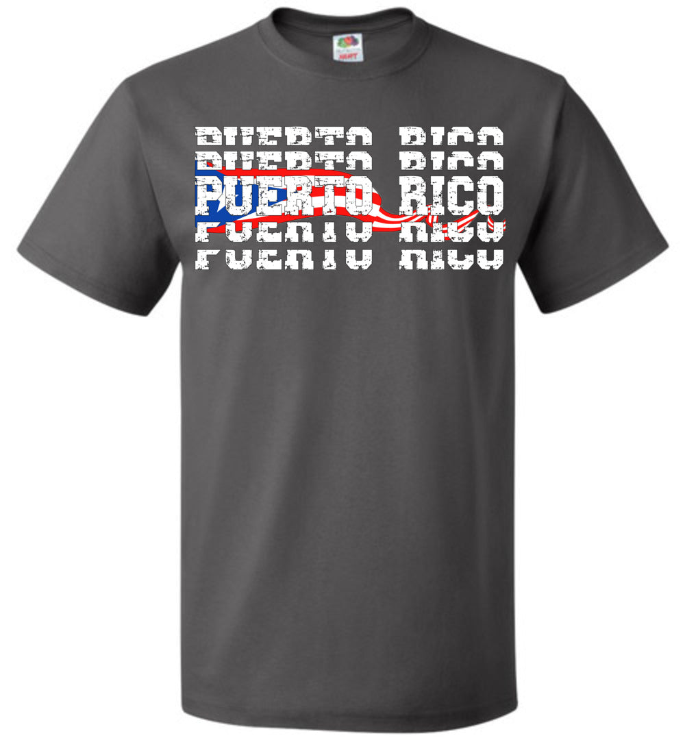 Repeat Puerto Rico Flag T-Shirt (Youth Med - 6XL)