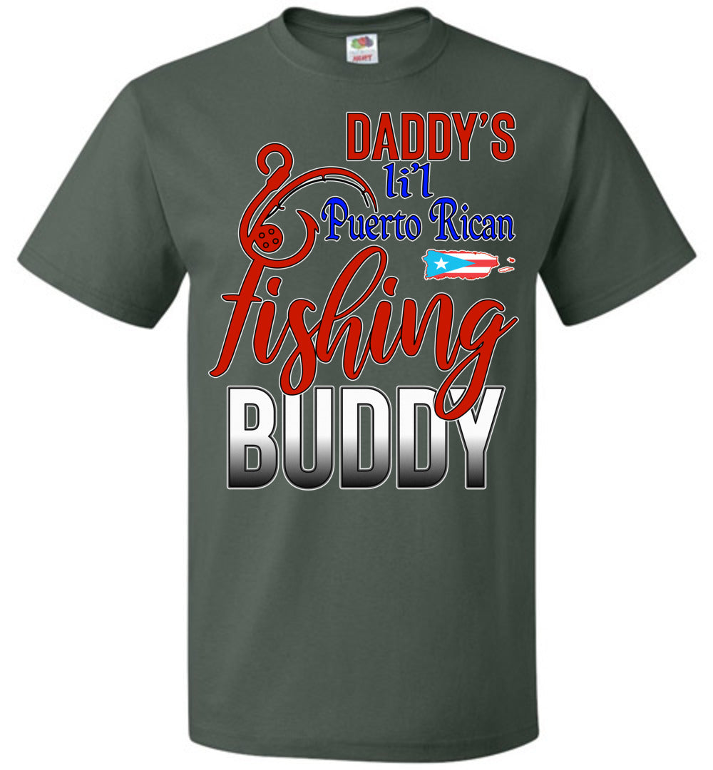 Daddy's Lil Puerto Rican Fishing Buddy T-Shirt (Youth-adult Med)