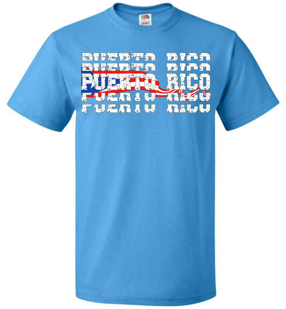 Repeat Puerto Rico Flag T-Shirt (Youth Med - 6XL)
